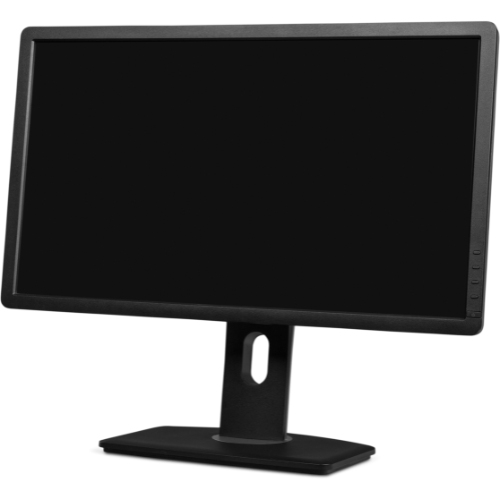 black computer monitor with blank screen