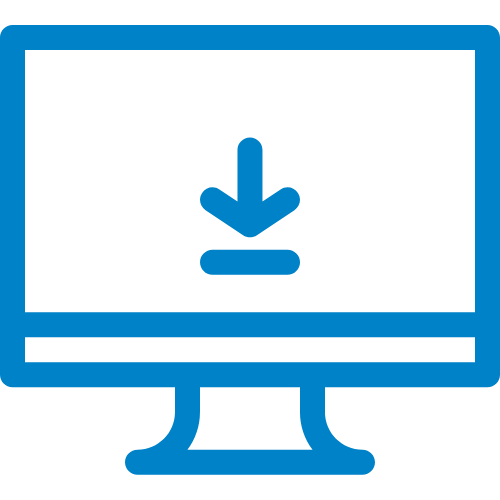 computer icon with download symbol