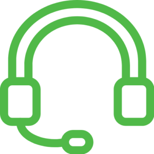 Green headset icon indicating tech support